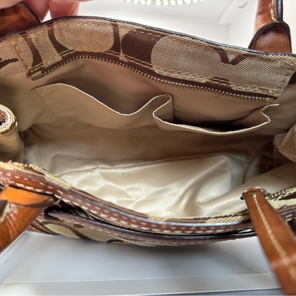 Coach Carry All Hampton "C'"s Tan Canvas and Leather - Picture 6 of 9